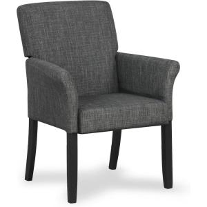 imageGiantex Office Waiting Room Chairs Set of 4 Fabric Executive Guest Chair Upholstered Reception Chair with Padded Arms Backrest Wood Legs Guest Chairs for Meeting Room Dining RoomGrey