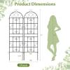 imageGiantex 2 Packs 86x20 Metal Garden Trellis for Outdoor Climbing Plants HeavyDuty Plant Support for Vine Rose Vegetable Flower Rustproof Black Metal Coating Patio Trellis Arch Decorative Fence71x202 Panel