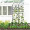 imageGiantex 2 Packs 86x20 Metal Garden Trellis for Outdoor Climbing Plants HeavyDuty Plant Support for Vine Rose Vegetable Flower Rustproof Black Metal Coating Patio Trellis Arch Decorative Fence86x202 Panel