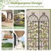 imageGiantex 2 Packs 86x20 Metal Garden Trellis for Outdoor Climbing Plants HeavyDuty Plant Support for Vine Rose Vegetable Flower Rustproof Black Metal Coating Patio Trellis Arch Decorative Fence71x204 Panel