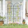 imageGiantex 2 Packs 86x20 Metal Garden Trellis for Outdoor Climbing Plants HeavyDuty Plant Support for Vine Rose Vegetable Flower Rustproof Black Metal Coating Patio Trellis Arch Decorative Fence71x202 Panel