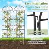 imageGiantex 2 Packs 86x20 Metal Garden Trellis for Outdoor Climbing Plants HeavyDuty Plant Support for Vine Rose Vegetable Flower Rustproof Black Metal Coating Patio Trellis Arch Decorative Fence71x204 Panel