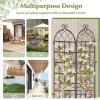 imageGiantex 2 Packs 86x20 Metal Garden Trellis for Outdoor Climbing Plants HeavyDuty Plant Support for Vine Rose Vegetable Flower Rustproof Black Metal Coating Patio Trellis Arch Decorative Fence86x204 Panel