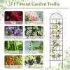 imageGiantex 2 Packs 86x20 Metal Garden Trellis for Outdoor Climbing Plants HeavyDuty Plant Support for Vine Rose Vegetable Flower Rustproof Black Metal Coating Patio Trellis Arch Decorative Fence86x204 Panel