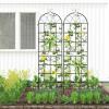imageGiantex 2 Packs 86x20 Metal Garden Trellis for Outdoor Climbing Plants HeavyDuty Plant Support for Vine Rose Vegetable Flower Rustproof Black Metal Coating Patio Trellis Arch Decorative Fence71x202 Panel