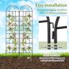 imageGiantex 2 Packs 86x20 Metal Garden Trellis for Outdoor Climbing Plants HeavyDuty Plant Support for Vine Rose Vegetable Flower Rustproof Black Metal Coating Patio Trellis Arch Decorative Fence86x202 Panel