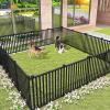 imageGiantex 2Panel Garden Picket Fence 80W x 375H Outdoor Decorative Vinyl Fence with 12 Ground Stakes Flexible Privacy Barrier for Yard Patio Pool Lawn White 2 Panels  160 Total LengthBlack
