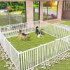 imageGiantex 2Panel Garden Picket Fence 80W x 375H Outdoor Decorative Vinyl Fence with 12 Ground Stakes Flexible Privacy Barrier for Yard Patio Pool Lawn White 2 Panels  160 Total LengthWhite