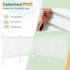 imageGiantex 2Panel Garden Picket Fence 80W x 375H Outdoor Decorative Vinyl Fence with 12 Ground Stakes Flexible Privacy Barrier for Yard Patio Pool Lawn White 2 Panels  160 Total LengthWhite