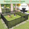 imageGiantex 2Panel Garden Picket Fence 80W x 375H Outdoor Decorative Vinyl Fence with 12 Ground Stakes Flexible Privacy Barrier for Yard Patio Pool Lawn White 2 Panels  160 Total LengthBlack