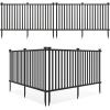 imageGiantex 2Panel Garden Picket Fence 80W x 375H Outdoor Decorative Vinyl Fence with 12 Ground Stakes Flexible Privacy Barrier for Yard Patio Pool Lawn White 2 Panels  160 Total LengthBlack