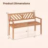 imageGiantex 2Person Outdoor Bench 47 Patio Acacia Wood Loveseat with Slatted Seat Armrests amp XShaped Backrest Wooden Garden Seating for Backyard Porch Deck PoolsideVshaped Back