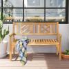 imageGiantex 2Person Outdoor Bench 47 Patio Acacia Wood Loveseat with Slatted Seat Armrests amp XShaped Backrest Wooden Garden Seating for Backyard Porch Deck PoolsideFoldable