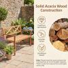 imageGiantex 2Person Outdoor Bench 47 Patio Acacia Wood Loveseat with Slatted Seat Armrests amp XShaped Backrest Wooden Garden Seating for Backyard Porch Deck PoolsideOpen XBack