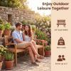 imageGiantex 2Person Outdoor Bench 47 Patio Acacia Wood Loveseat with Slatted Seat Armrests amp XShaped Backrest Wooden Garden Seating for Backyard Porch Deck PoolsideOpen XBack