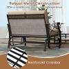 imageGiantex 2Person Outdoor Glider Rocking Chair Loveseat with Detachable Thick Cushions Metal Frame 660Lbs Capacity Outside Swing Chair Loveseat Patio Glider Bench for Porch Garden Yard BrownBrown