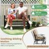 imageGiantex 2Person Outdoor Glider Rocking Chair Loveseat with Detachable Thick Cushions Metal Frame 660Lbs Capacity Outside Swing Chair Loveseat Patio Glider Bench for Porch Garden Yard BrownBrown