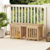 imageGiantex 2in1 Outdoor Bench with 2 Raised Garden Beds Wood with Teak Oil Finish Garden Bench Seat with Planter Boxes for Porch Balcony Lawn Yard DIY Assembly 42x11x115Natural