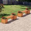 imageGiantex 2in1 Outdoor Bench with 2 Raised Garden Beds Wood with Teak Oil Finish Garden Bench Seat with Planter Boxes for Porch Balcony Lawn Yard DIY Assembly 42x11x115Orange