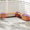 imageGiantex 2in1 Outdoor Bench with 2 Raised Garden Beds Wood with Teak Oil Finish Garden Bench Seat with Planter Boxes for Porch Balcony Lawn Yard DIY Assembly 42x11x115Orange