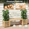 imageGiantex 2in1 Outdoor Bench with 2 Raised Garden Beds Wood with Teak Oil Finish Garden Bench Seat with Planter Boxes for Porch Balcony Lawn Yard DIY Assembly 42x11x115Natural