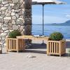 imageGiantex 2in1 Outdoor Bench with 2 Raised Garden Beds Wood with Teak Oil Finish Garden Bench Seat with Planter Boxes for Porch Balcony Lawn Yard DIY Assembly 42x11x115Natural