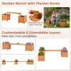 imageGiantex 2in1 Outdoor Bench with 2 Raised Garden Beds Wood with Teak Oil Finish Garden Bench Seat with Planter Boxes for Porch Balcony Lawn Yard DIY Assembly 42x11x115Orange