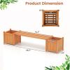 imageGiantex 2in1 Outdoor Bench with 2 Raised Garden Beds Wood with Teak Oil Finish Garden Bench Seat with Planter Boxes for Porch Balcony Lawn Yard DIY Assembly 42x11x115Orange