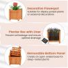 imageGiantex 2in1 Outdoor Bench with 2 Raised Garden Beds Wood with Teak Oil Finish Garden Bench Seat with Planter Boxes for Porch Balcony Lawn Yard DIY Assembly 42x11x115Orange