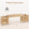 imageGiantex 2in1 Outdoor Bench with 2 Raised Garden Beds Wood with Teak Oil Finish Garden Bench Seat with Planter Boxes for Porch Balcony Lawn Yard DIY Assembly 42x11x115Natural