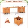 imageGiantex 2in1 Outdoor Bench with 2 Raised Garden Beds Wood with Teak Oil Finish Garden Bench Seat with Planter Boxes for Porch Balcony Lawn Yard DIY Assembly 42x11x115Honey Wood