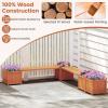 imageGiantex 2in1 Outdoor Bench with 2 Raised Garden Beds Wood with Teak Oil Finish Garden Bench Seat with Planter Boxes for Porch Balcony Lawn Yard DIY Assembly 42x11x115Orange