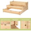 imageGiantex 3 Tier Raised Garden Bed Outdoor Planter Box Vegetable Flowers Growing Box Elevated Raised Bed Kit Wood Planting Container 49x49x22 LxWxHNatural