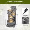 imageGiantex 32 Water Fountain Outdoor 4Tier Cascading Bowls Waterfall Fountain with Warm LED Lights amp Pump Outside Zen Water Feature for Patio Balcony Deck Garden Yard Decor33 5Tier