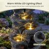 imageGiantex 32 Water Fountain Outdoor 4Tier Cascading Bowls Waterfall Fountain with Warm LED Lights amp Pump Outside Zen Water Feature for Patio Balcony Deck Garden Yard Decor18 5Tier