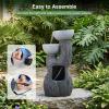 imageGiantex 32 Water Fountain Outdoor 4Tier Cascading Bowls Waterfall Fountain with Warm LED Lights amp Pump Outside Zen Water Feature for Patio Balcony Deck Garden Yard Decor185 3Tier