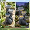 imageGiantex 32 Water Fountain Outdoor 4Tier Cascading Bowls Waterfall Fountain with Warm LED Lights amp Pump Outside Zen Water Feature for Patio Balcony Deck Garden Yard Decor185 3Tier