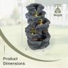 imageGiantex 32 Water Fountain Outdoor 4Tier Cascading Bowls Waterfall Fountain with Warm LED Lights amp Pump Outside Zen Water Feature for Patio Balcony Deck Garden Yard Decor18 5Tier