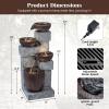 imageGiantex 32 Water Fountain Outdoor 4Tier Cascading Bowls Waterfall Fountain with Warm LED Lights amp Pump Outside Zen Water Feature for Patio Balcony Deck Garden Yard Decor32 4Tier
