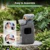 imageGiantex 32 Water Fountain Outdoor 4Tier Cascading Bowls Waterfall Fountain with Warm LED Lights amp Pump Outside Zen Water Feature for Patio Balcony Deck Garden Yard Decor175 5Tier