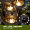imageGiantex 32 Water Fountain Outdoor 4Tier Cascading Bowls Waterfall Fountain with Warm LED Lights amp Pump Outside Zen Water Feature for Patio Balcony Deck Garden Yard Decor33 5Tier