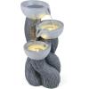 imageGiantex 32 Water Fountain Outdoor 4Tier Cascading Bowls Waterfall Fountain with Warm LED Lights amp Pump Outside Zen Water Feature for Patio Balcony Deck Garden Yard Decor185 3Tier