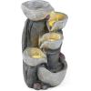imageGiantex 32 Water Fountain Outdoor 4Tier Cascading Bowls Waterfall Fountain with Warm LED Lights amp Pump Outside Zen Water Feature for Patio Balcony Deck Garden Yard Decor175 5Tier