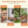 imageGiantex 36 Wood Outdoor Bench Backless Patio Bench with Slatted Seat amp Solid Wood Frame Teak Oil Coating 660 lbs Capacity Outside Wooden Garden Bench for Patio Porch Park Entryway1