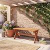 imageGiantex 36 Wood Outdoor Bench Backless Patio Bench with Slatted Seat amp Solid Wood Frame Teak Oil Coating 660 lbs Capacity Outside Wooden Garden Bench for Patio Porch Park Entryway1