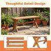 imageGiantex 36 Wood Outdoor Bench Backless Patio Bench with Slatted Seat amp Solid Wood Frame Teak Oil Coating 660 lbs Capacity Outside Wooden Garden Bench for Patio Porch Park Entryway2