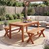 imageGiantex 36 Wood Outdoor Bench Backless Patio Bench with Slatted Seat amp Solid Wood Frame Teak Oil Coating 660 lbs Capacity Outside Wooden Garden Bench for Patio Porch Park Entryway2