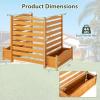 imageGiantex 3Panel Air Conditioner Fence with Planter Box 40H NoDig Wooden Privacy Screen for AC Unit Trash Can amp Pool Equipment Enclosure Slatted Outdoor Garden Fence for Patio Backyard6 Panels 34W x 40H