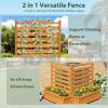 imageGiantex 3Panel Air Conditioner Fence with Planter Box 40H NoDig Wooden Privacy Screen for AC Unit Trash Can amp Pool Equipment Enclosure Slatted Outdoor Garden Fence for Patio Backyard4 Panels 34W x 40H