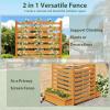 imageGiantex 3Panel Air Conditioner Fence with Planter Box 40H NoDig Wooden Privacy Screen for AC Unit Trash Can amp Pool Equipment Enclosure Slatted Outdoor Garden Fence for Patio Backyard3 Panels 34W x 40H
